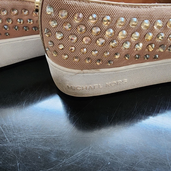 Michael Kors Mens Embellished Slip On Sneakers Rose Gold Mesh EU 42 US 11 - Picture 4 of 7